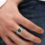 Personalised Silver And Semi Precious Malachite Ring, thumbnail 2 of 6