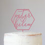 Personalised Simple Geometric Wedding Cake Topper, thumbnail 4 of 5