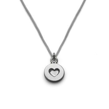 Sterling Silver Engraved Heart Necklace, 2 of 3