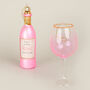 G Decor Rosé Wine Bottle And Glass Christmas Baubles, thumbnail 3 of 6