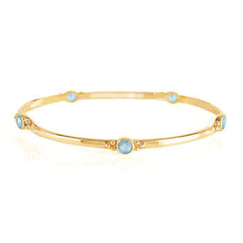 Personalised Holi Jewel Birthstone Gold Plated Stacking Bangle, 2 of 7