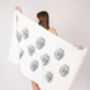 White With Blue Eye Organic Cotton Peshtemal Towel, thumbnail 4 of 5