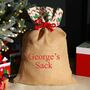 Personalised Large Jute Christmas Gift Sack, thumbnail 1 of 5