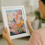 Floral Burst Vibrant Flower Bouquet Wall Art Print, thumbnail 1 of 5