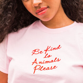 Be Kind To Animals Embroidered T Shirt, 3 of 11