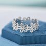 Sterling Silver Forget Me Not Flower Infinity Ring, thumbnail 1 of 9