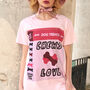 Chews Love Women's Dog Slogan T Shirt, thumbnail 1 of 5