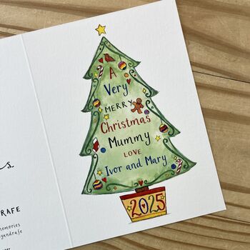Very Merry Christmas Tree Card For Mum Mummy, 3 of 3