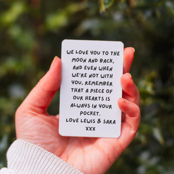 Three Photo And Message Metal Wallet Card, 2 of 4