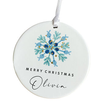 Christmas Ceramic Ornament With Custom Name, 3 of 7