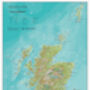 Travel Map Of Scotland Topographic Terrain, thumbnail 5 of 5