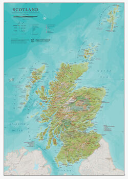 Travel Map Of Scotland Topographic Terrain, 5 of 5