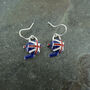 British Union Jack Teapot Dangly Earrings, thumbnail 2 of 3