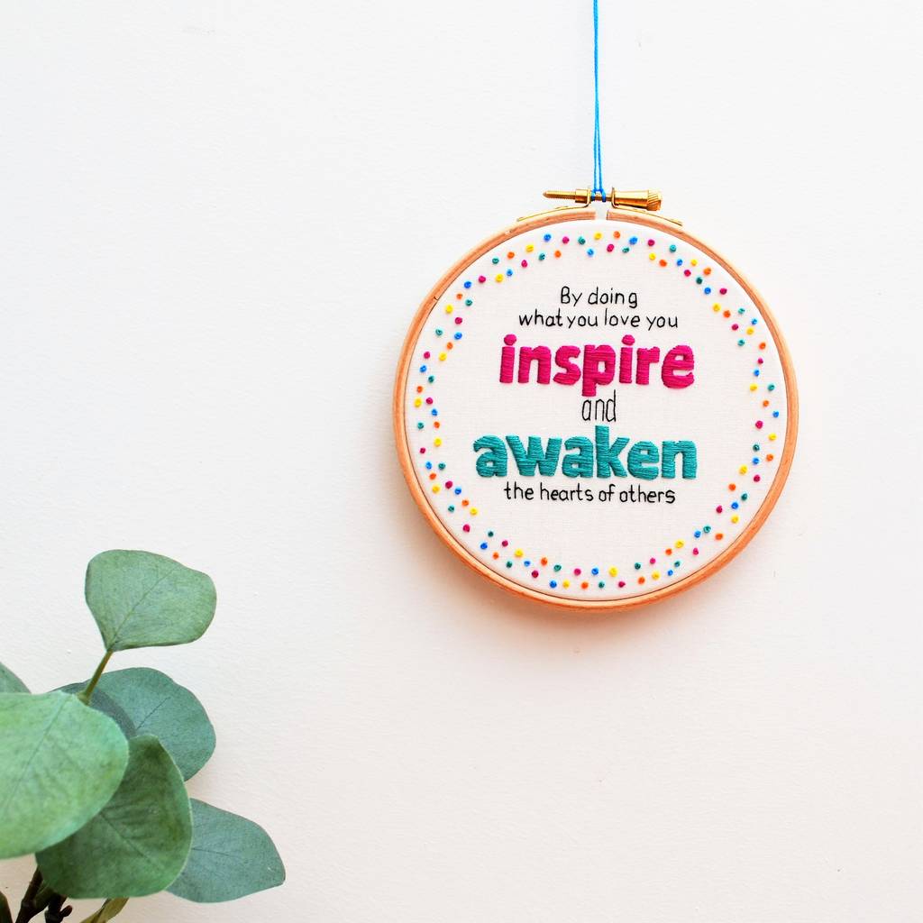 Inspire Hand Embroidery Wall Art, 1 of 4