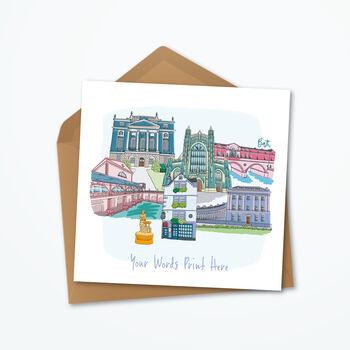 Personalised Bath Greeting Card, Skyline Print, 2 of 4