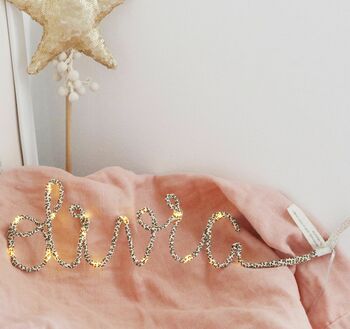 Fairy Light Name In Leopard Print, 3 of 4