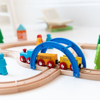 Personalised Wooden Big Journey Train Set, 6 of 6