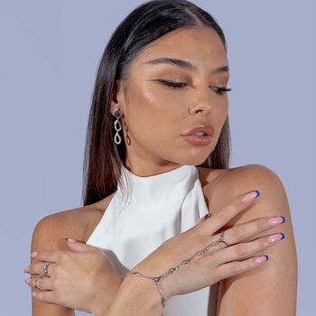 White Diamond Drop Earrings – Sterling Silver Dangle Earrings – 925 Designer Luxury Jewellery Design, 4 of 9