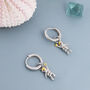Sterling Silver Little Astronaut Charmed Hoop Earrings, thumbnail 1 of 11