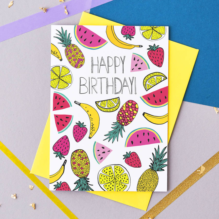 Fruit Birthday Cards Coloring 9