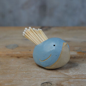 Bird Match Striker Pot In Cornflower Blue, 2 of 9
