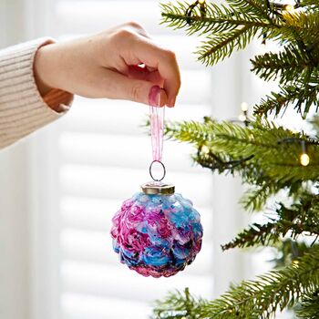 Ryka Coloured Recycled Glass Marble Baubles, 3 of 5