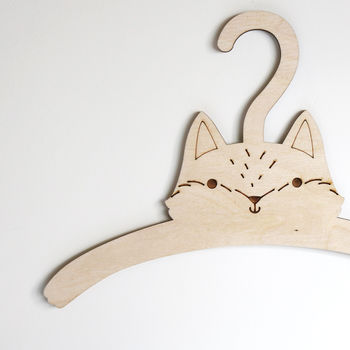 Personalised Childrens Coat Hanger With Fox Design, 6 of 8