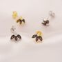 Sterling Silver Coffee Cz Marquise Cluster Stud Earrings, thumbnail 1 of 12