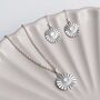 Sterling Silver Gemstone Sun Disc Dangly Earrings, thumbnail 9 of 9