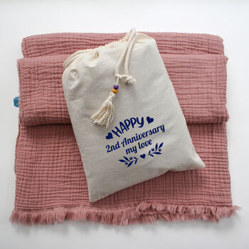 Cotton Muslin Throw, Shawl, Christmas Gift For Couple, 4 of 8