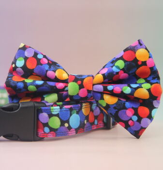 Multicoloured Confetti Dog Bow Tie, 5 of 11