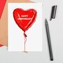 Large Size Heart Balloon Anniversary Card, thumbnail 1 of 2