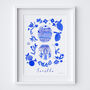 Scenes Of Seville, Spain Blue Tile Inspired Travel Print, thumbnail 11 of 12