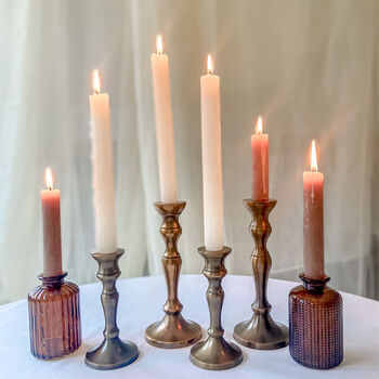 Brushed Gold/Bronze Candlesticks – Set Of Two, 5 of 11