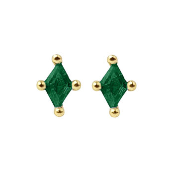 Tiny Emerald Stud May Birthstone Earrings, 4 of 4