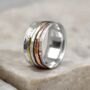 Personalised Sterling Silver Floral Trio Spinner Ring, thumbnail 3 of 10