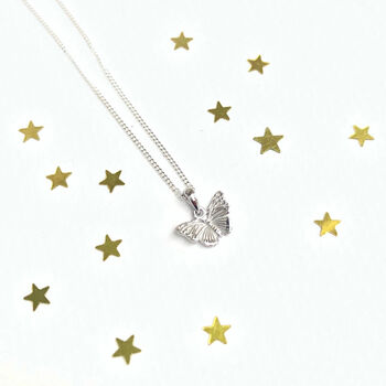 Sterling Silver Dainty Butterfly Necklace, 6 of 8