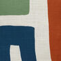 Cora Abstract White Piped Linen Cushion, thumbnail 5 of 7