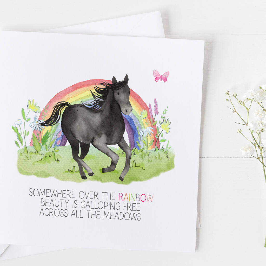 Personalised Pet Memorial Card Horse Memorial … 1v6e By The Wrapping