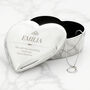 Personalised Elegant Crown Heart Trinket Box And Sterling Silver Necklace, thumbnail 2 of 5