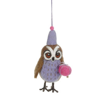 Handmade Felt Hootie The Owl Decoration, 2 of 3