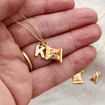 Personalised Gold Plated Sweet Candy Wrapper Necklace, 4 of 5