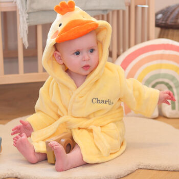 Personalised Baby Chick Dressing Gown Gift For Children, 9 of 10