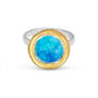 Small Round Turquoise Blue Lagoon Adjustable Ring, thumbnail 4 of 6