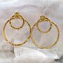 Two Way Gold Plated Silver Circle Earring Jackets, thumbnail 1 of 6