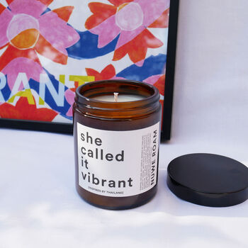 'She Called It Vibrant' Teakwood Scented Candle, 2 of 3