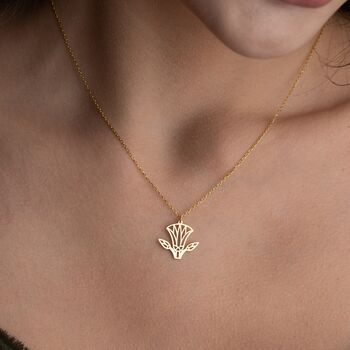 Sterling Silver Egyptian Lotus Necklace, 5 of 10