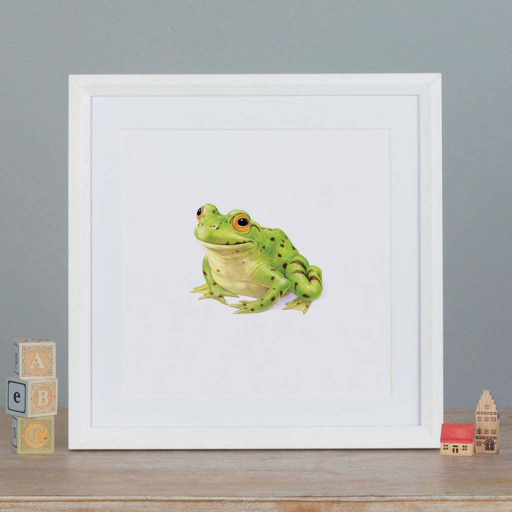 illustrated green frog print by little blue zebra | notonthehighstreet.com