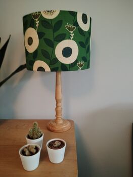 Green Floral Lampshade Handmade Fabric Lamp Shade Table Floor Or Ceiling Pendant, 3 of 11