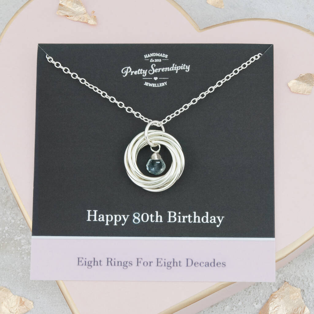 80th Birthday Birthstone Necklace, 1 of 10